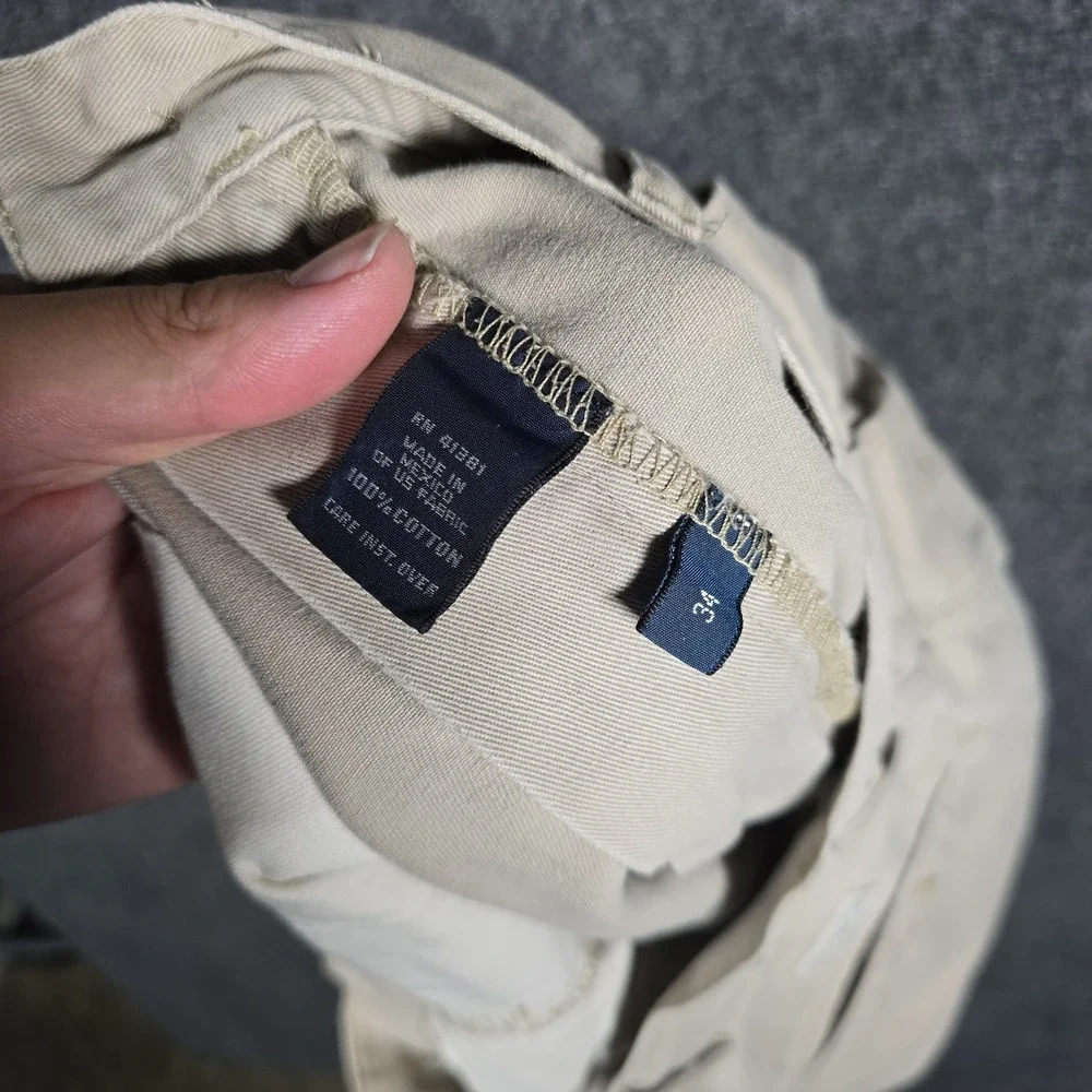 Vintage Polo Ralph Lauren Tyler Shorts Mens 34 Beige Short Pleated Cotton Preppy